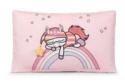 Nici 48888 Kissen Schlafmützen Einhorn Myala Weiß-rot 43x25cm Rechteckig Plüsch