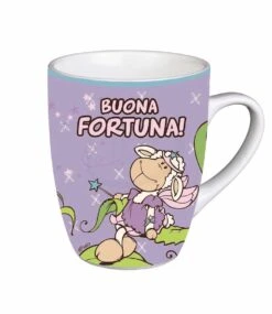 Nici 36779 Tasse Jolly Mäh Fee "Buona Fortuna!" Viel Glück Porzellan 8x10,5cm